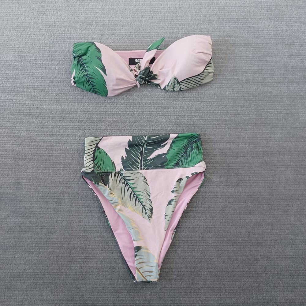 Beach Riot revolve pink palm print High-Waist Bikini - Picture 2 of 10